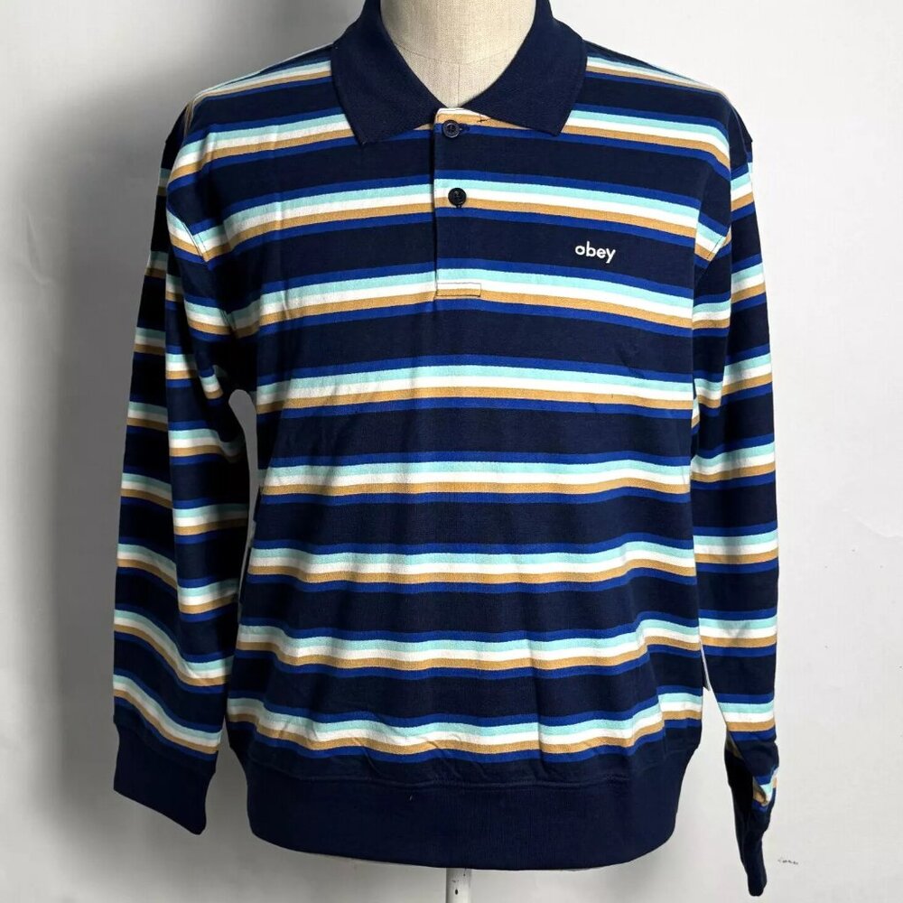 Obey Polo Sweatshirt "Gino" Academy Navy Blue